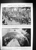 Old Print 1909 Silver Cart Turkish Siers War CafÇ Horse Statue Emmanuel 20th