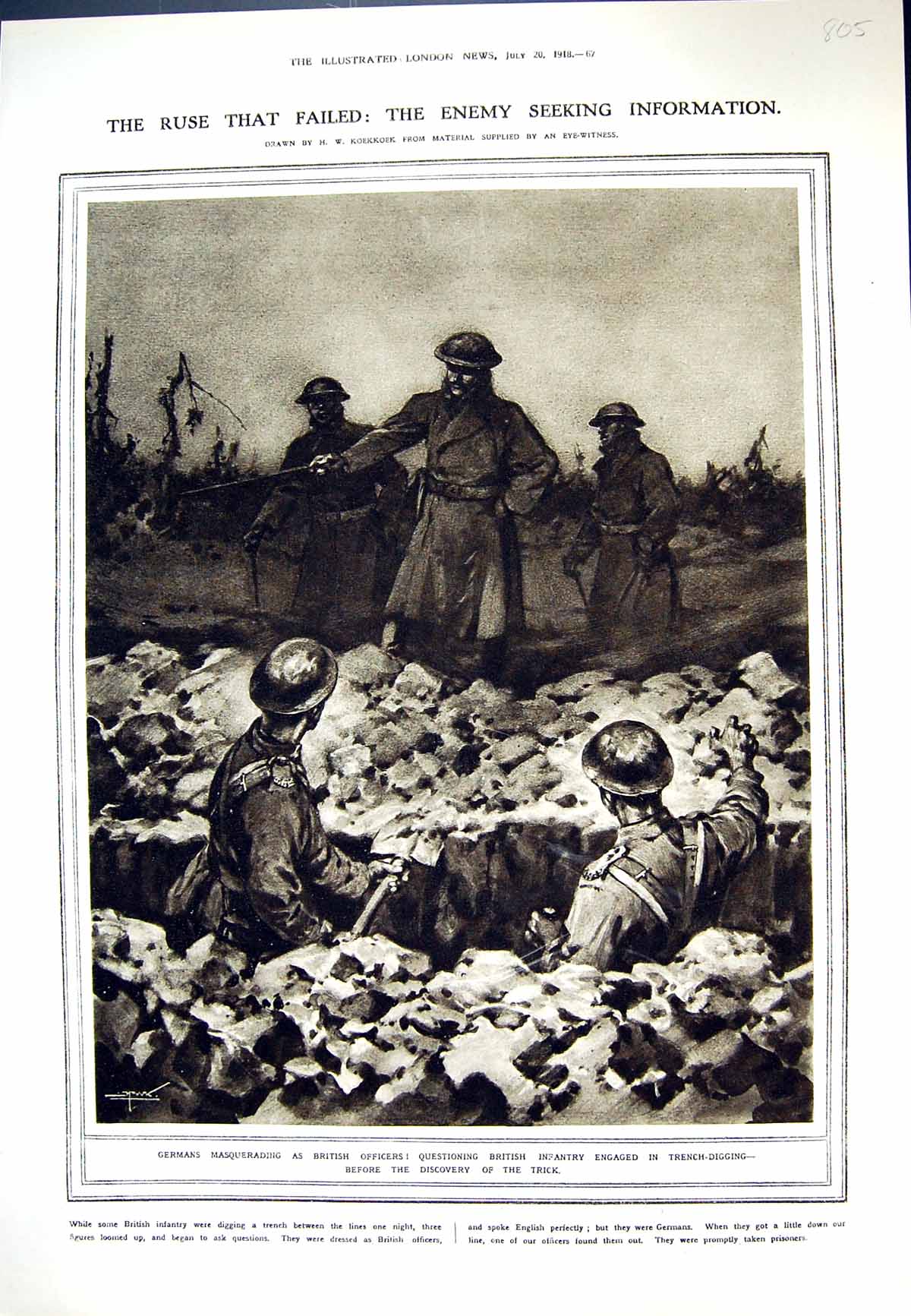 Old 1918 Germans Masquerading British Officers War Trench Bread Store 20th