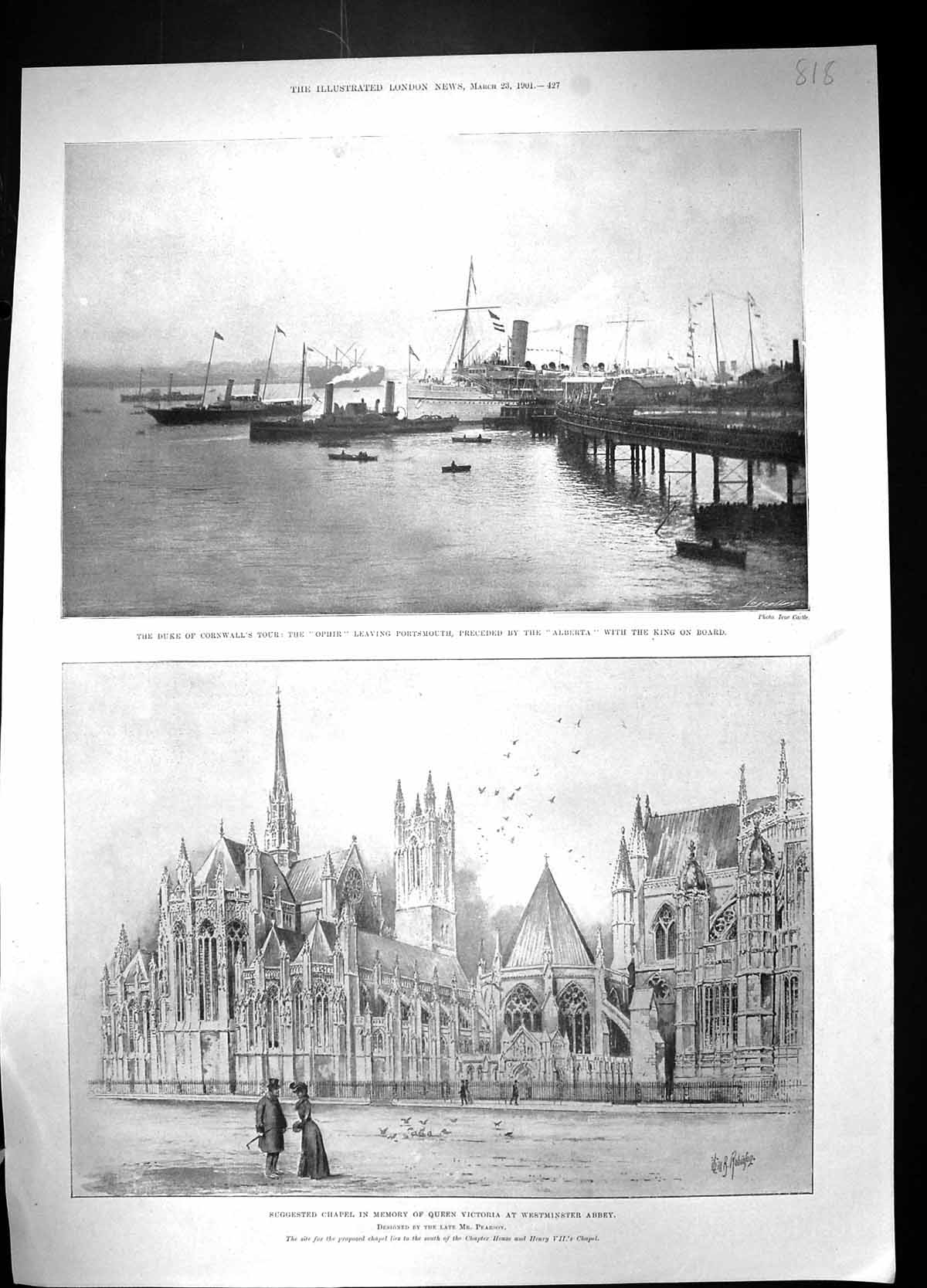 Old 1901 Duke Cornwall Ophir Ship Alberta Westminster Abbey Lady Hodg 20th