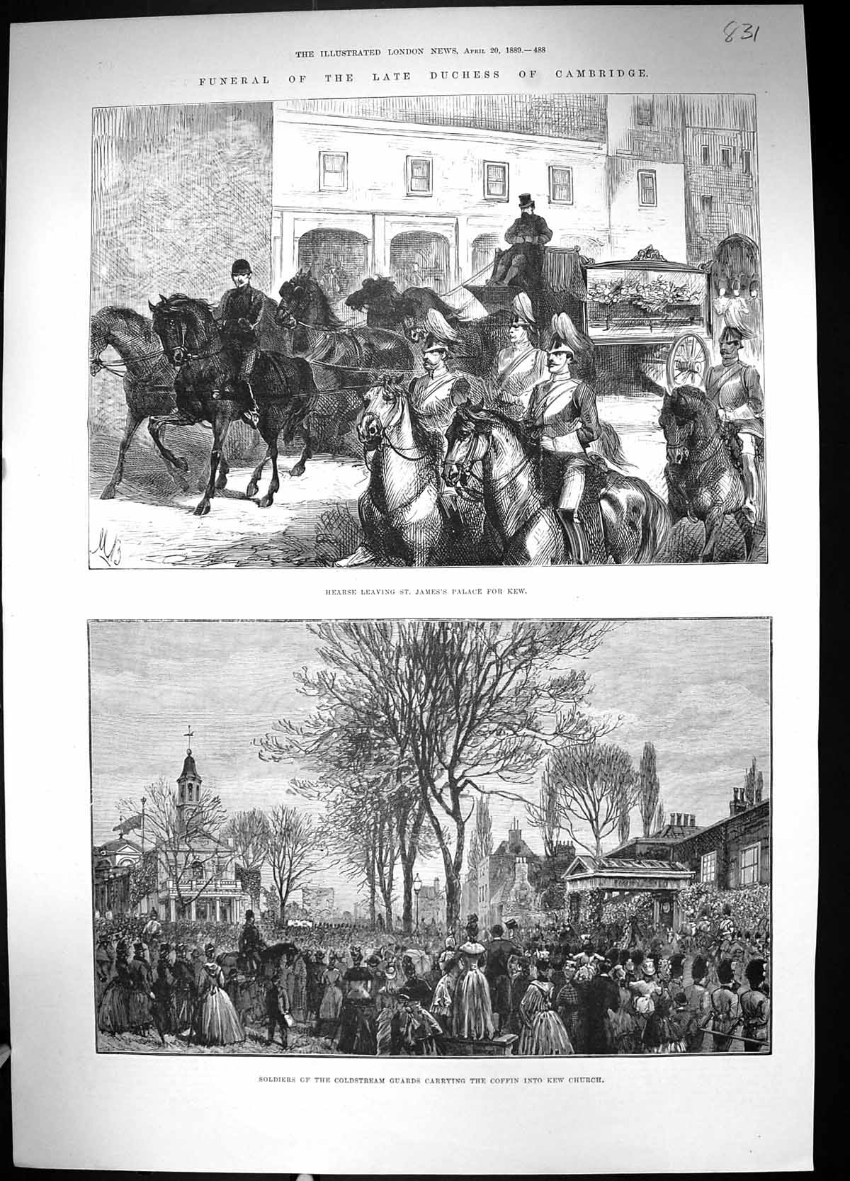 Old 1889 Funeral Duchess Cambridge Hearse James'S Palace Siers ColVictorian