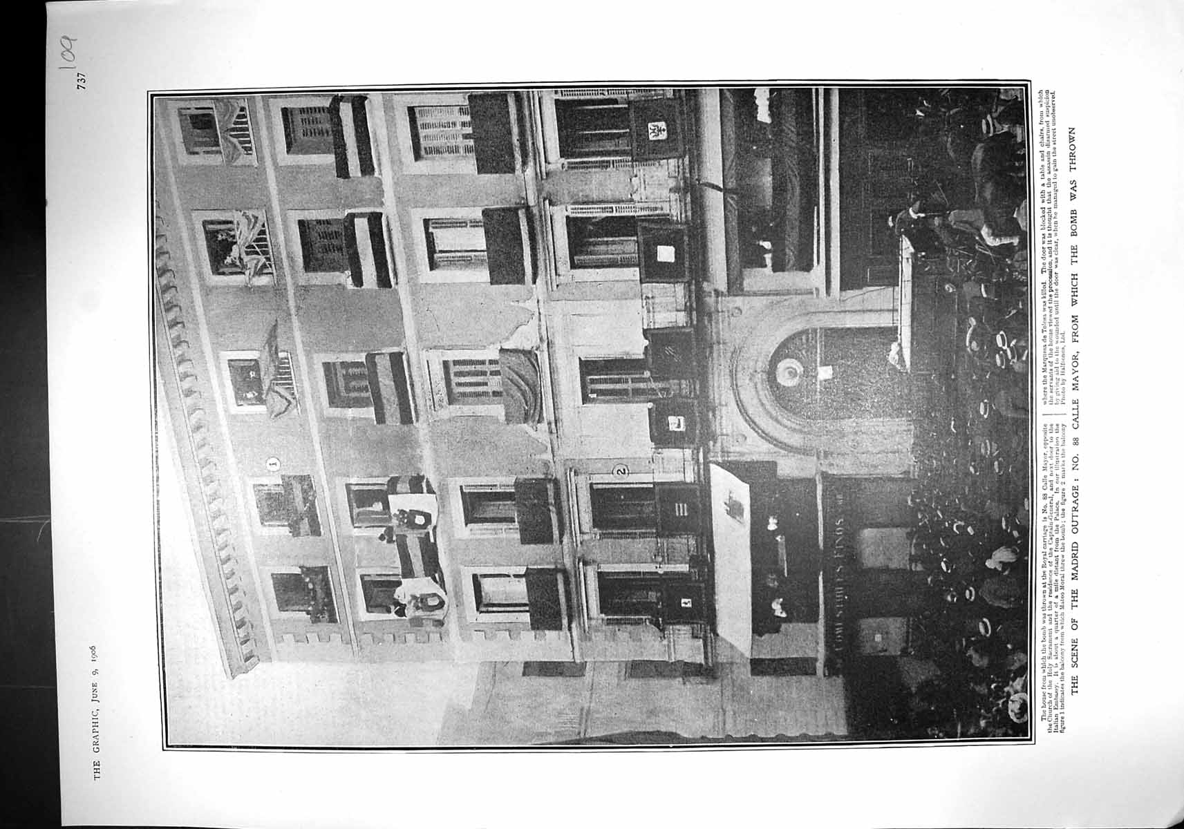 Old 1906 Madrid Spain Calle Mayor Bomb Civil Guard Royal Coach Attemp 20th