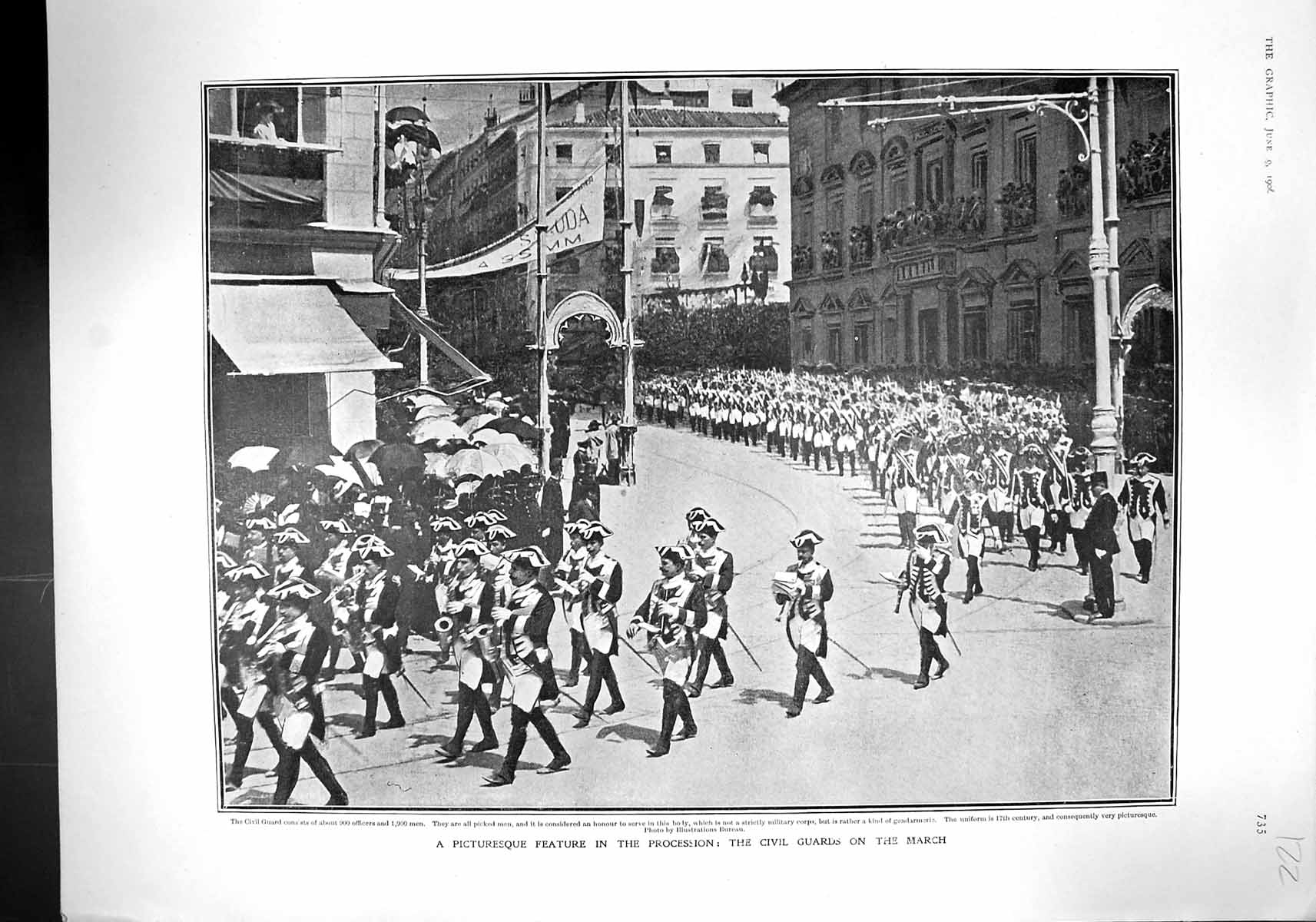 Old 1906 Civil Guards Procession Bomb Outrage Spain Funeral Marquesa 20th