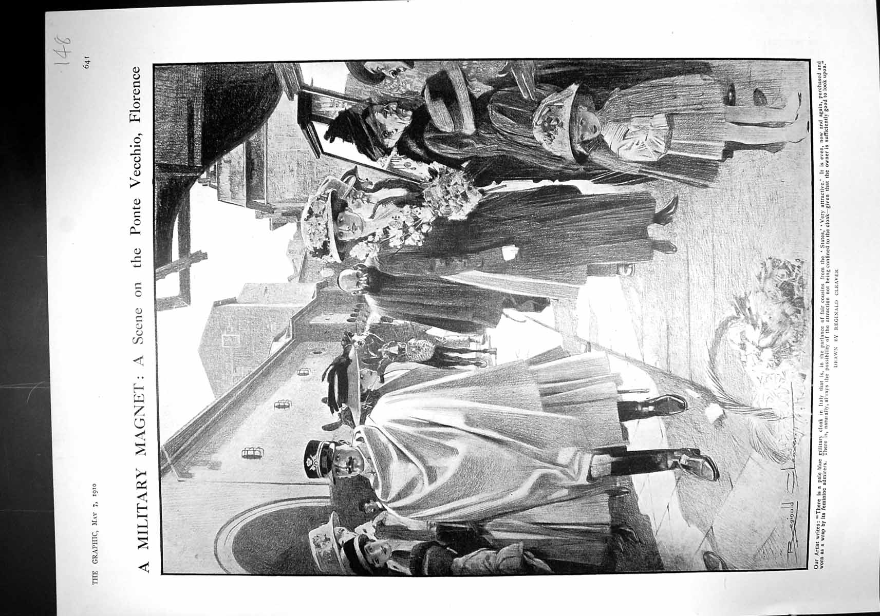Old 1910 Ponte Vecchio Florence Military Cloak Paulhan Grahame-White 20th
