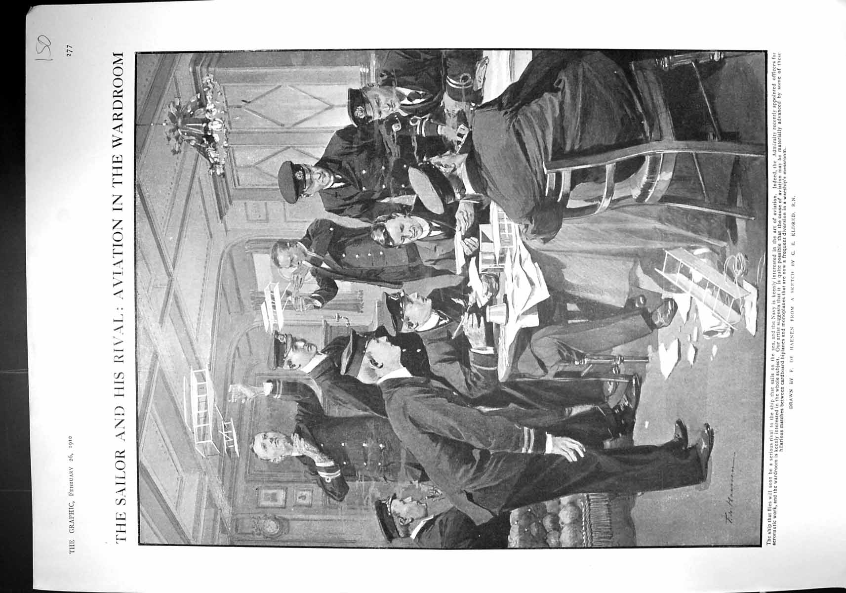 Old 1910 Navy Sailors Model Aeroplanes Wardroom Captain Scott Antarct 20th