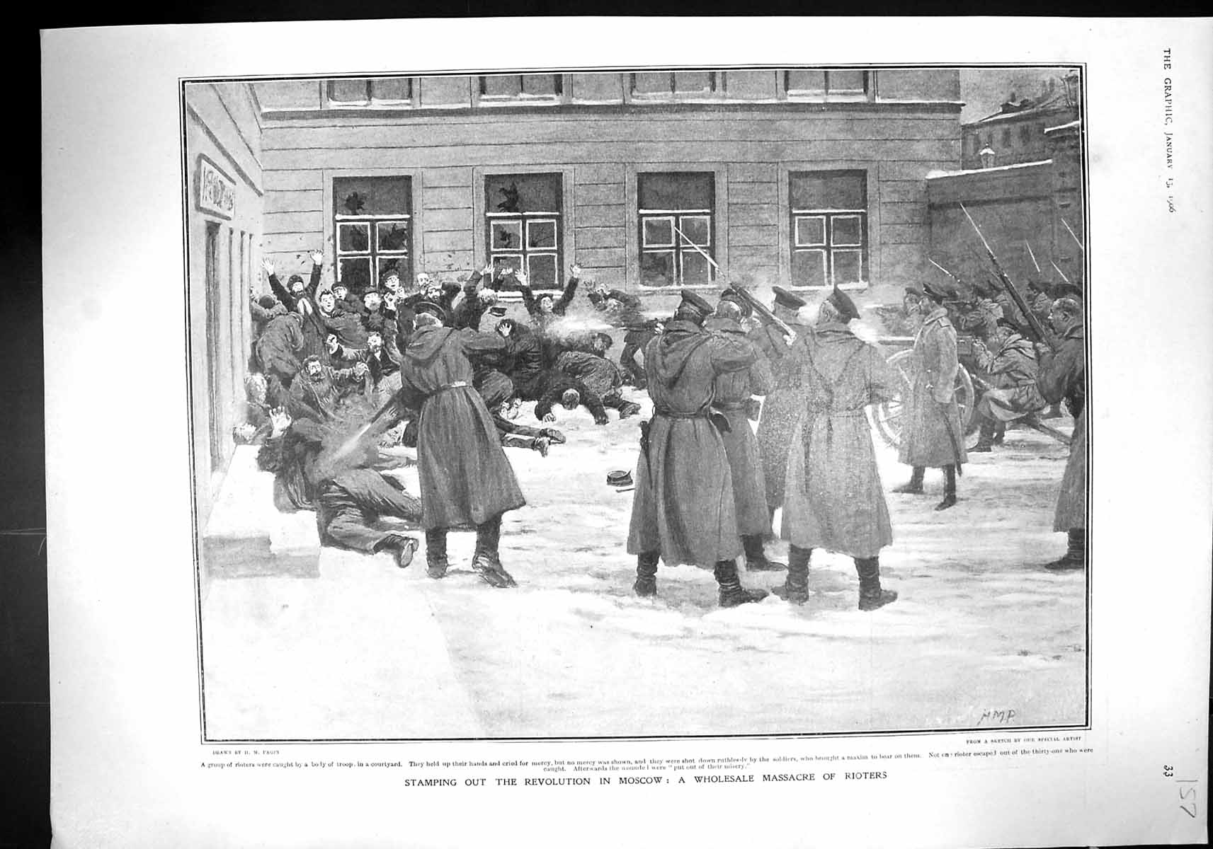 Old 1906 Revolution Moscow Massacre Rioters Lady Barrow Queen Victori 20th