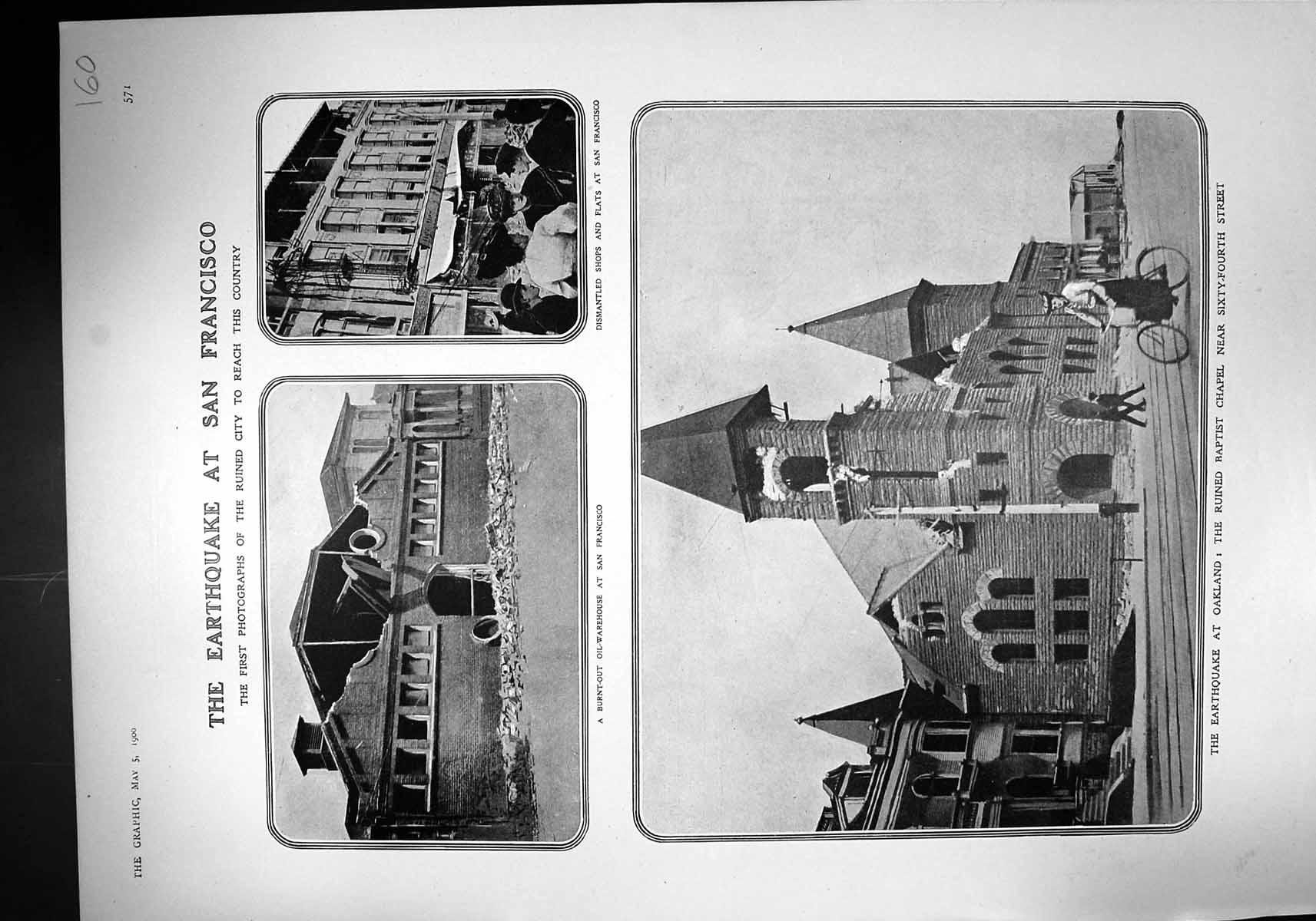 Old 1900 Earthquake San Francisco Oakland Canada Liner Ship Empress I 20th
