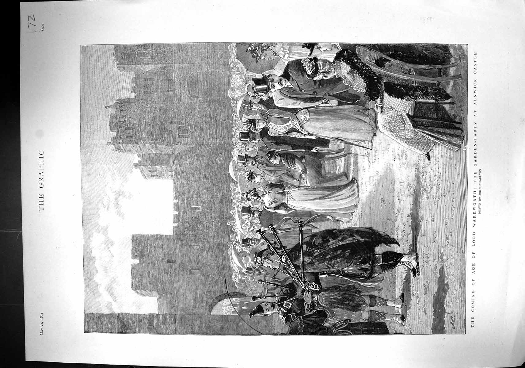 Old 1892 Lord Warkworth Garden-Party Alnwick Castle Bousfield Conserv 19th