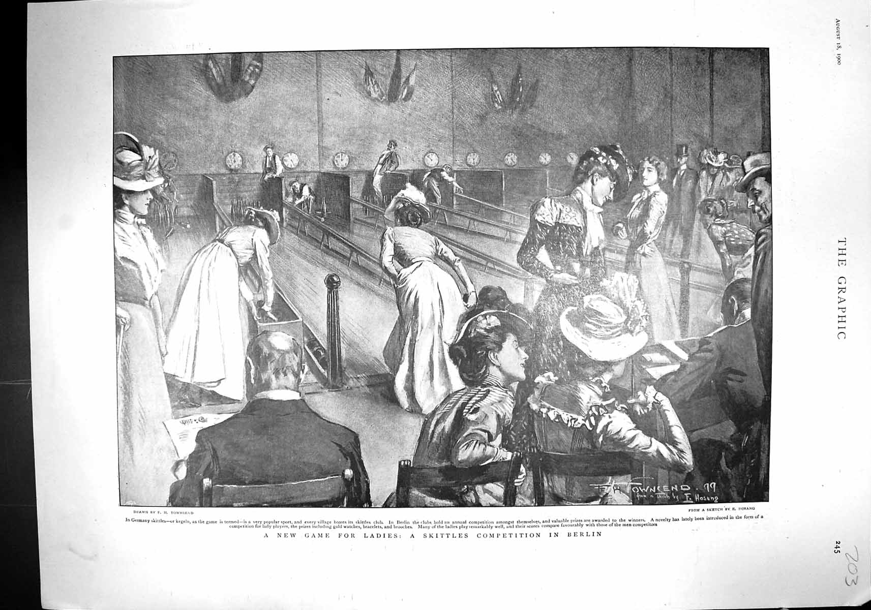 Old 1900 Ladies Skittles Berlin Germany Steinitz Robinson Queen'S Cup 20th