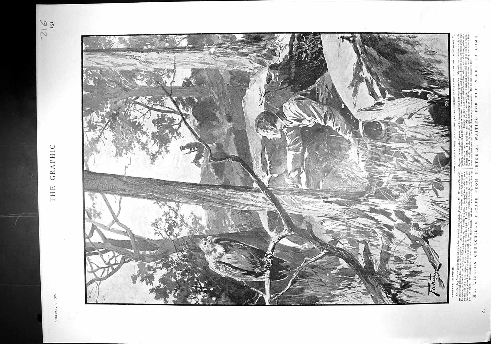 Old 1900 Winston Churchill Pretoria Hiding Forest Orange River Statio 20th