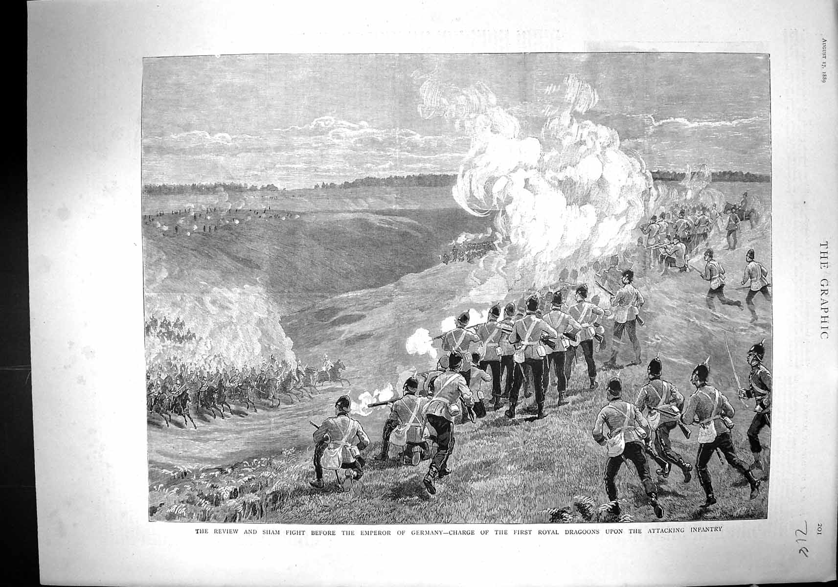 Old 1889 Sham Fight Emperor Germany Royal Dragoons Mashhad Camel Sacr 19th