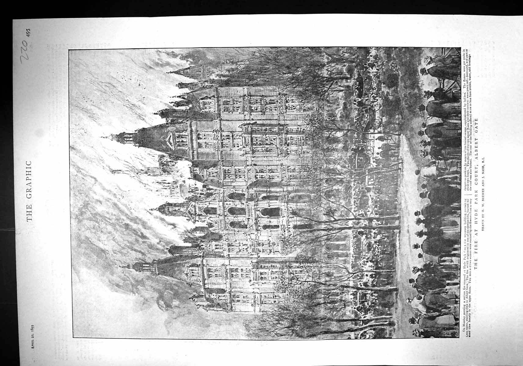 Old 1899 Fire Hyde Park Court Albert Gate Australia Lancers Aldershot 19th