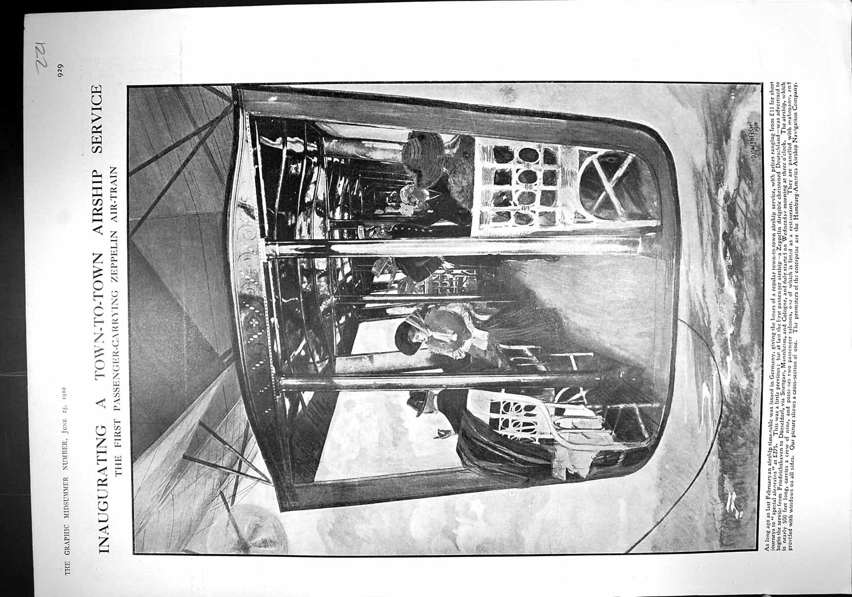 Old 1910 Airship Passenger Zeppelin Air-Train Abdy Kyle Golf Preece S 20th