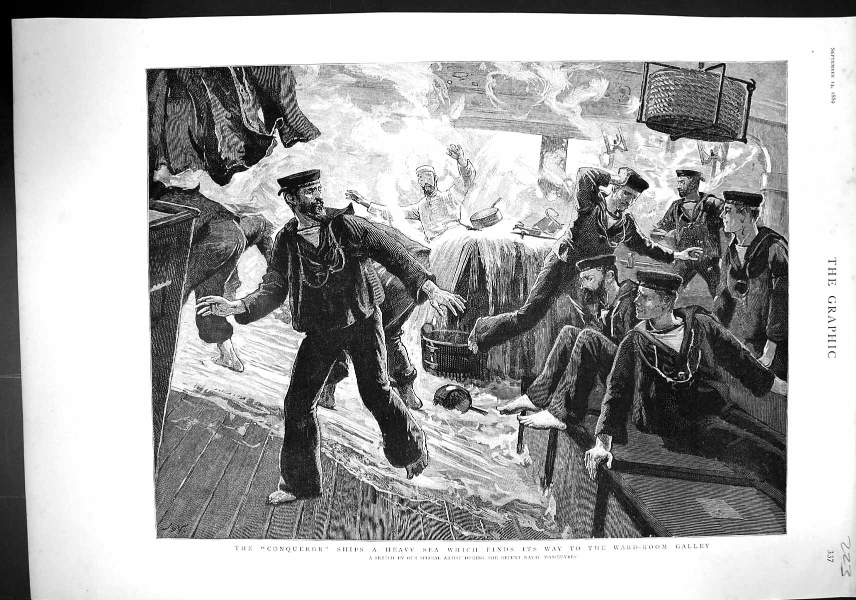 Old 1889 Ship Ward-Room Galley Sailors Pacific Ocean Atafu Sydney Ege 19th