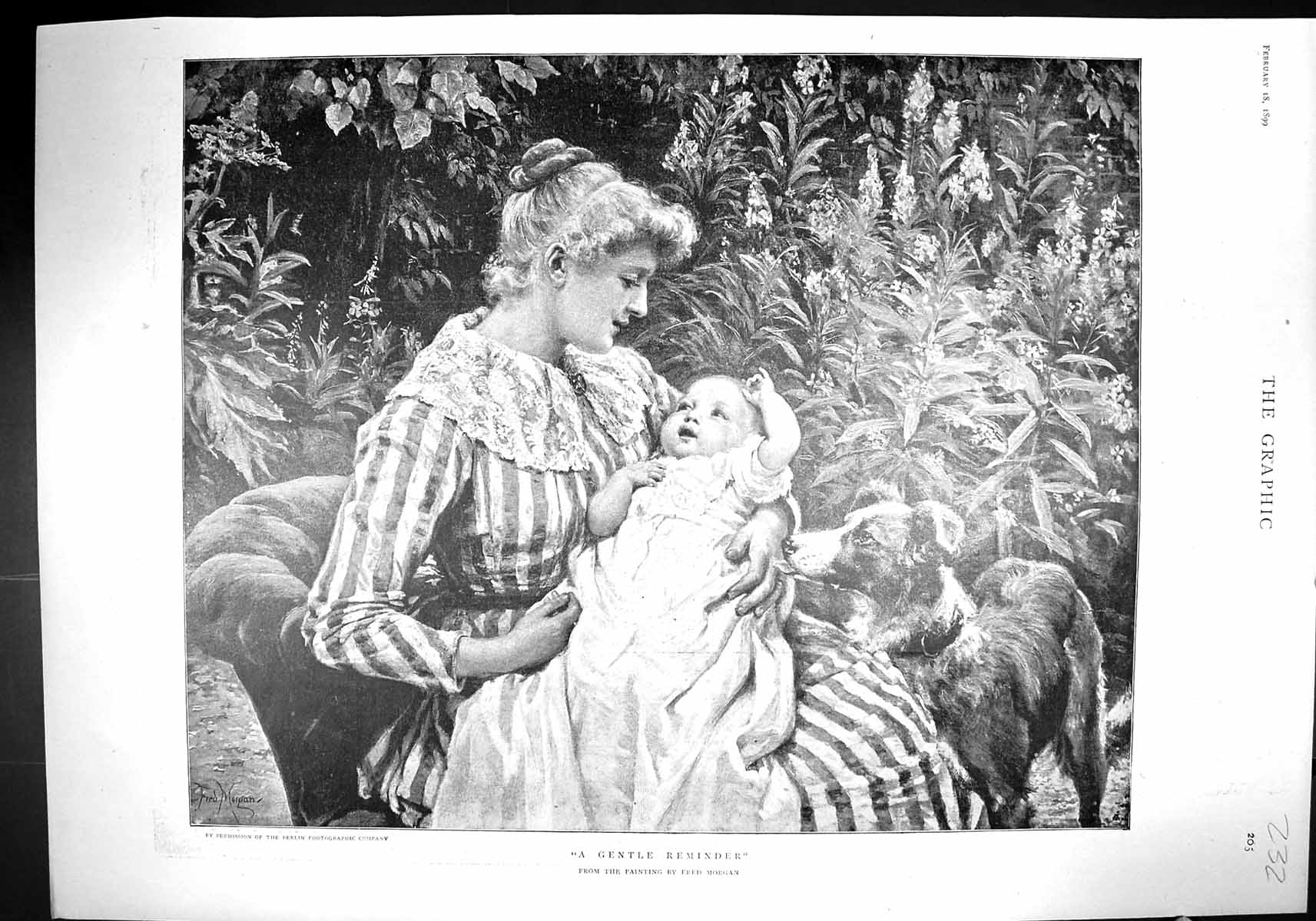 Old 1899 Gentle Reminder Lady Baby Dog Morgan Andree Polar Expedition 19th