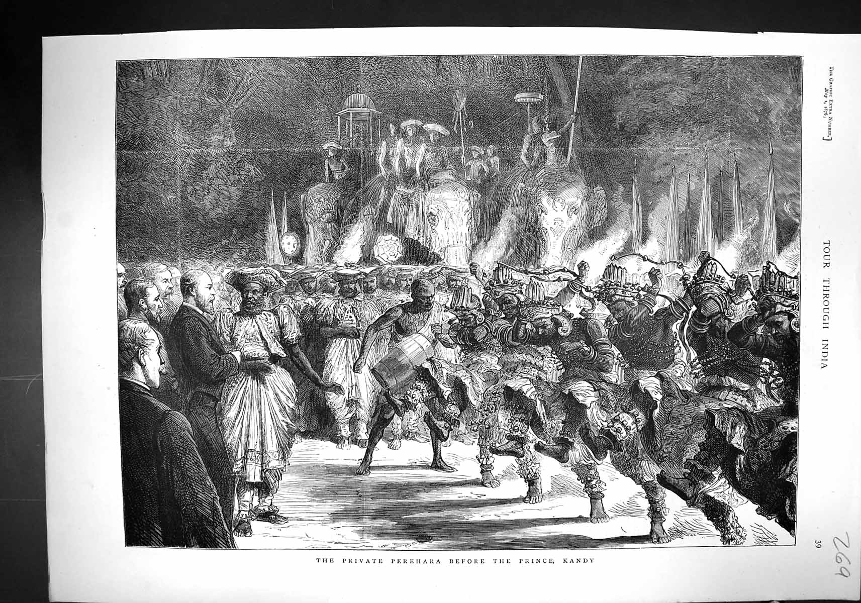 Old 1876 Private Perehara Prince Kandy Entertainment Grand Charter St 19th