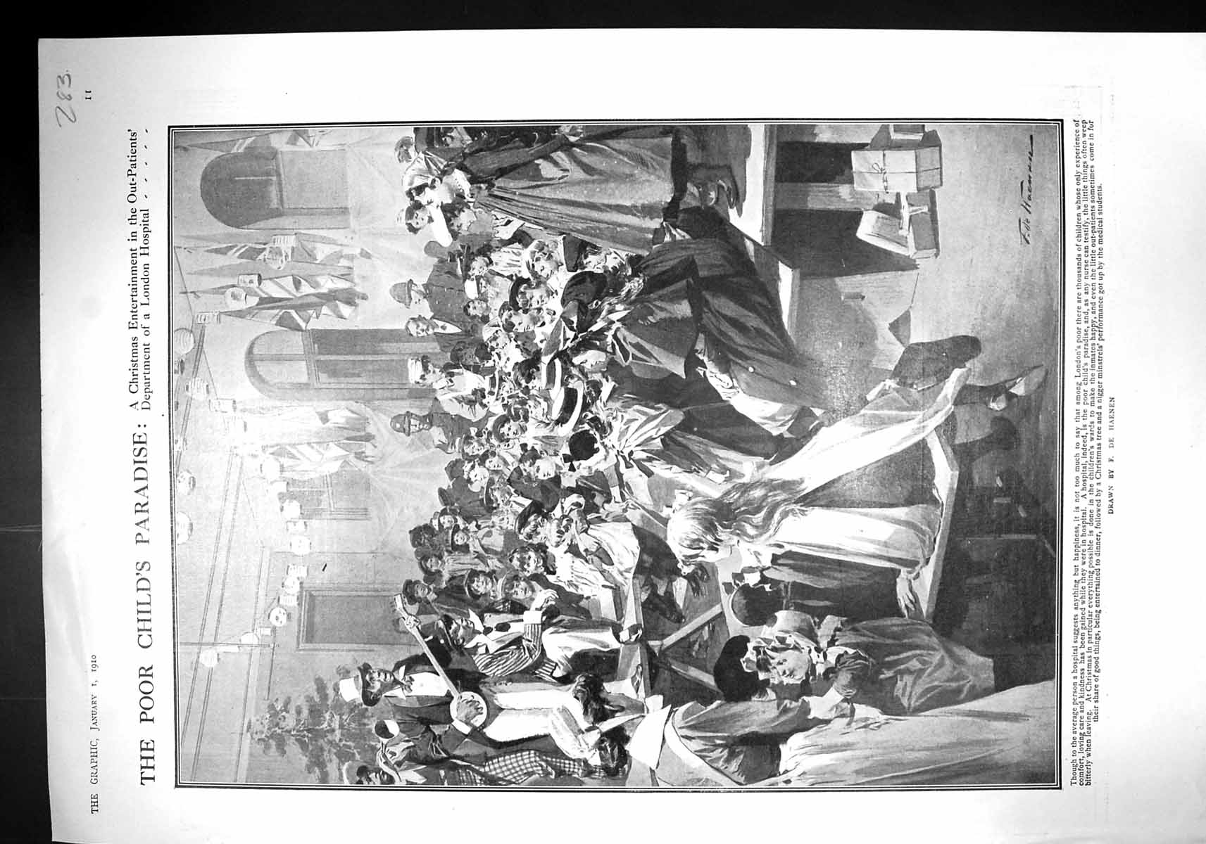 Old 1910 Christmas London Children Hospital Notre-Dame France Trophim 20th