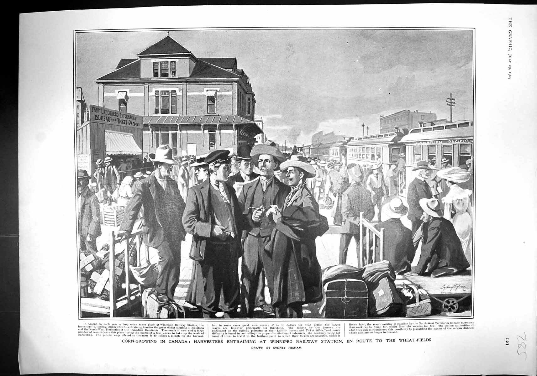 Old 1905 Corn Growing Canada Harvesters Winnipeg Railway Hospital Cha 20th