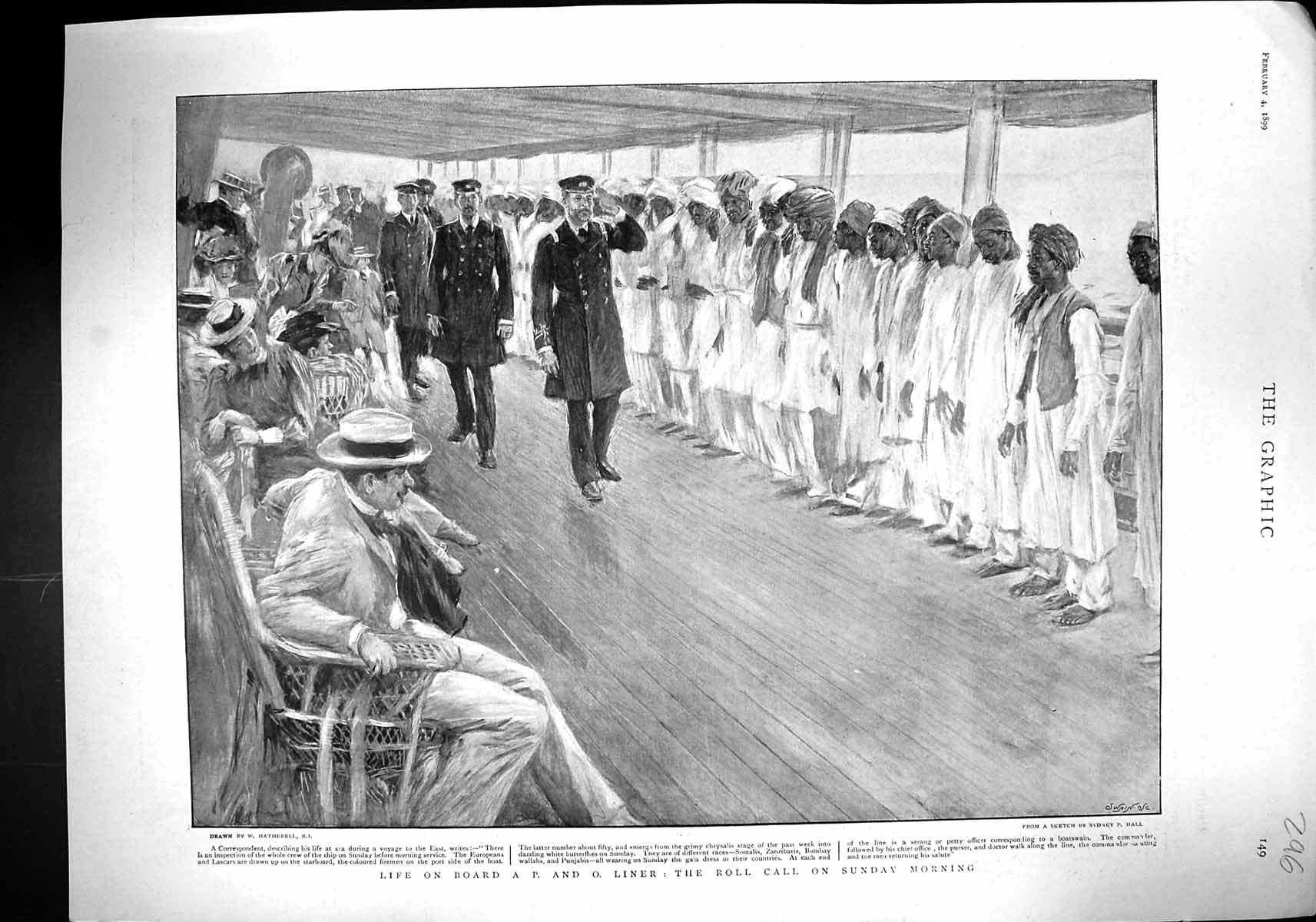 Old 1899 Life Board P And O Ship Princess Bulgaria Lord Curzon Sandhu 19th