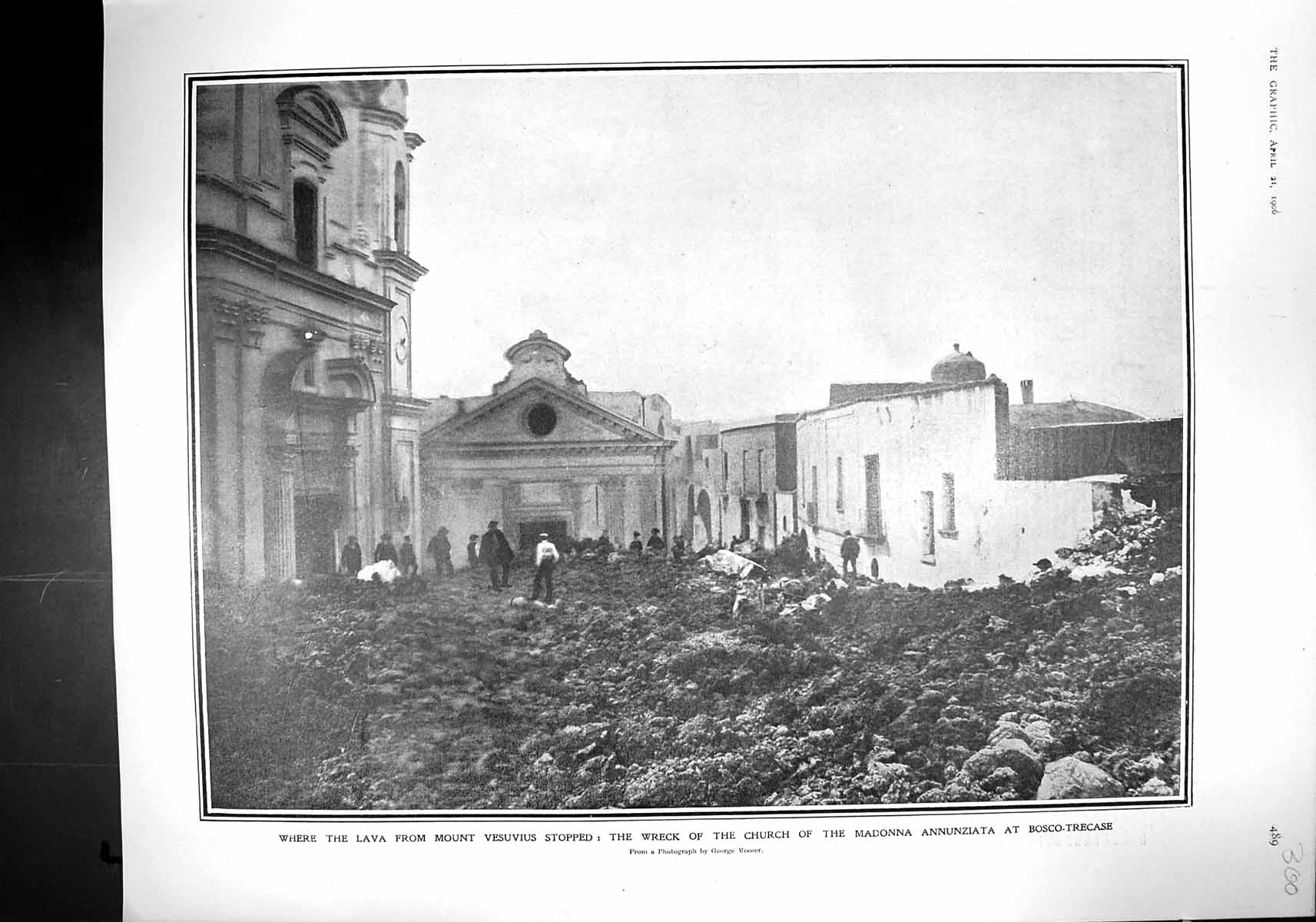 Old 1906 Mount Vesuvius Lava Wreck Church Madonna Annunziata House Co 20th