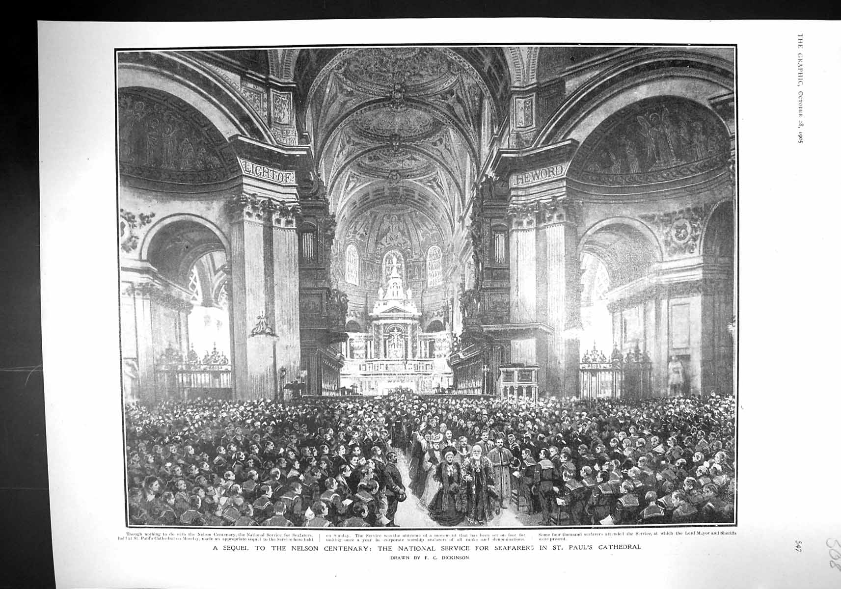 Old 1905 Service Seafarers St. Paul'S Cathedral Submarine Dartmouth B 20th
