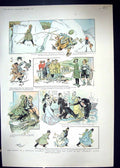 Antique Old Print 1902 Colour History Mountain Scramble Diary General Puttie