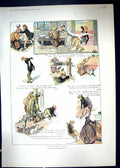 Old Print 1902 Illustration Story Harry Tailor Dolly Cat Butter-Milk Bowl 20th