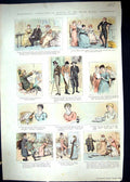 Old Print 1888 Colour Matrimonial Adventures London Greenhorn Rev. Turpin 19th