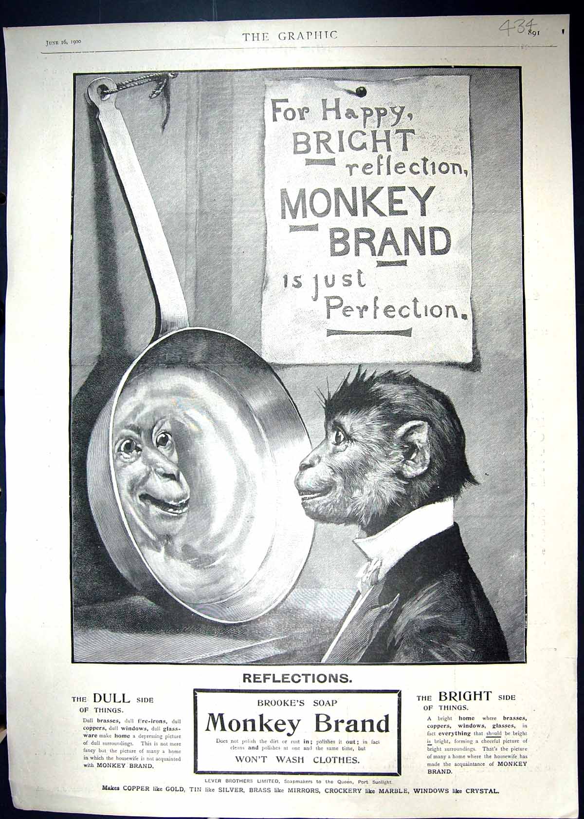 Old Advertisement 1900 Brooke'S Monkey Brand Soap Hotel Russell Londo 20th