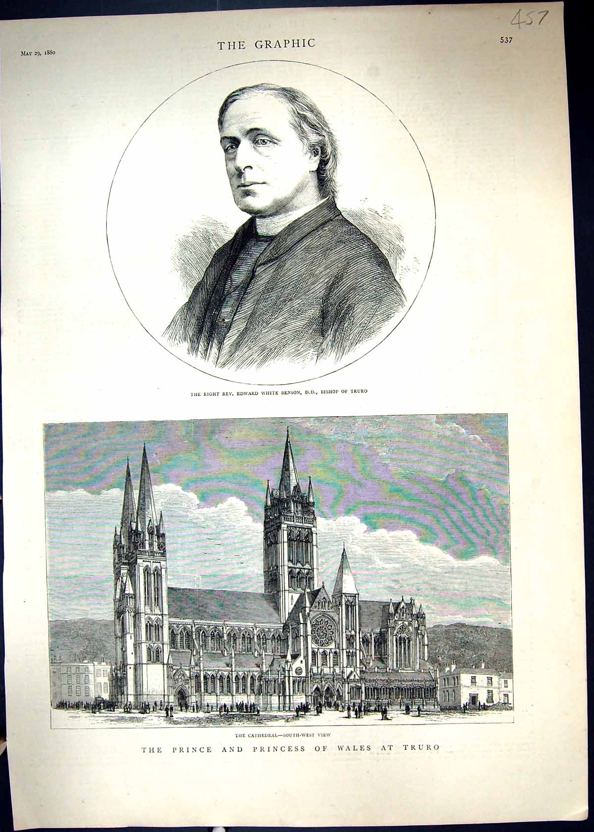 Old 1880 Rev. Edward White Benson Bishop Truro Cathedral Architecture Victorian