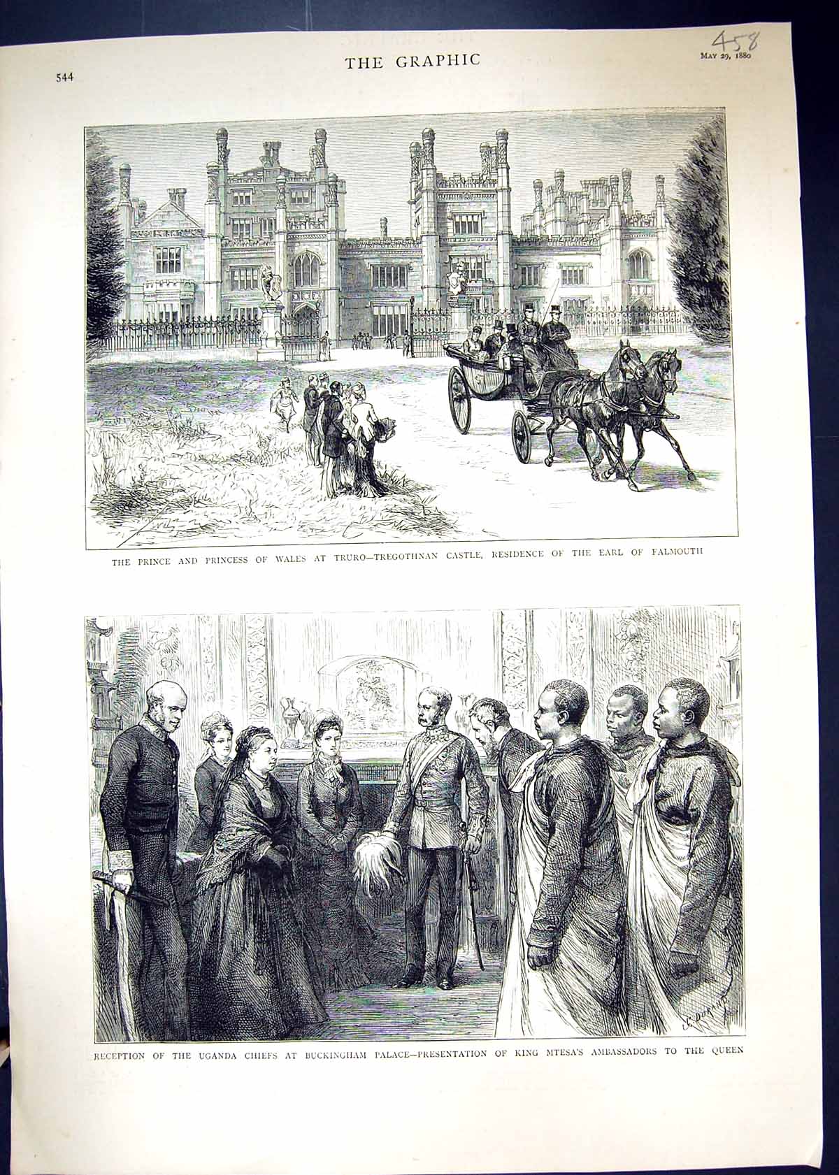 Old 1880 Prince Wales Truro Tregothnan Castle Earl Falmouth Uganda Ch Victorian