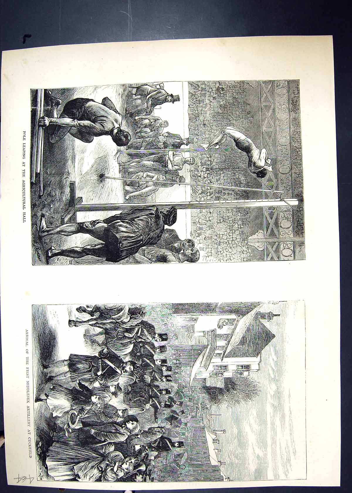 Old 1871 Pole Leaping Agricultural Hall Middlesex Artillery Cuckfield Victorian