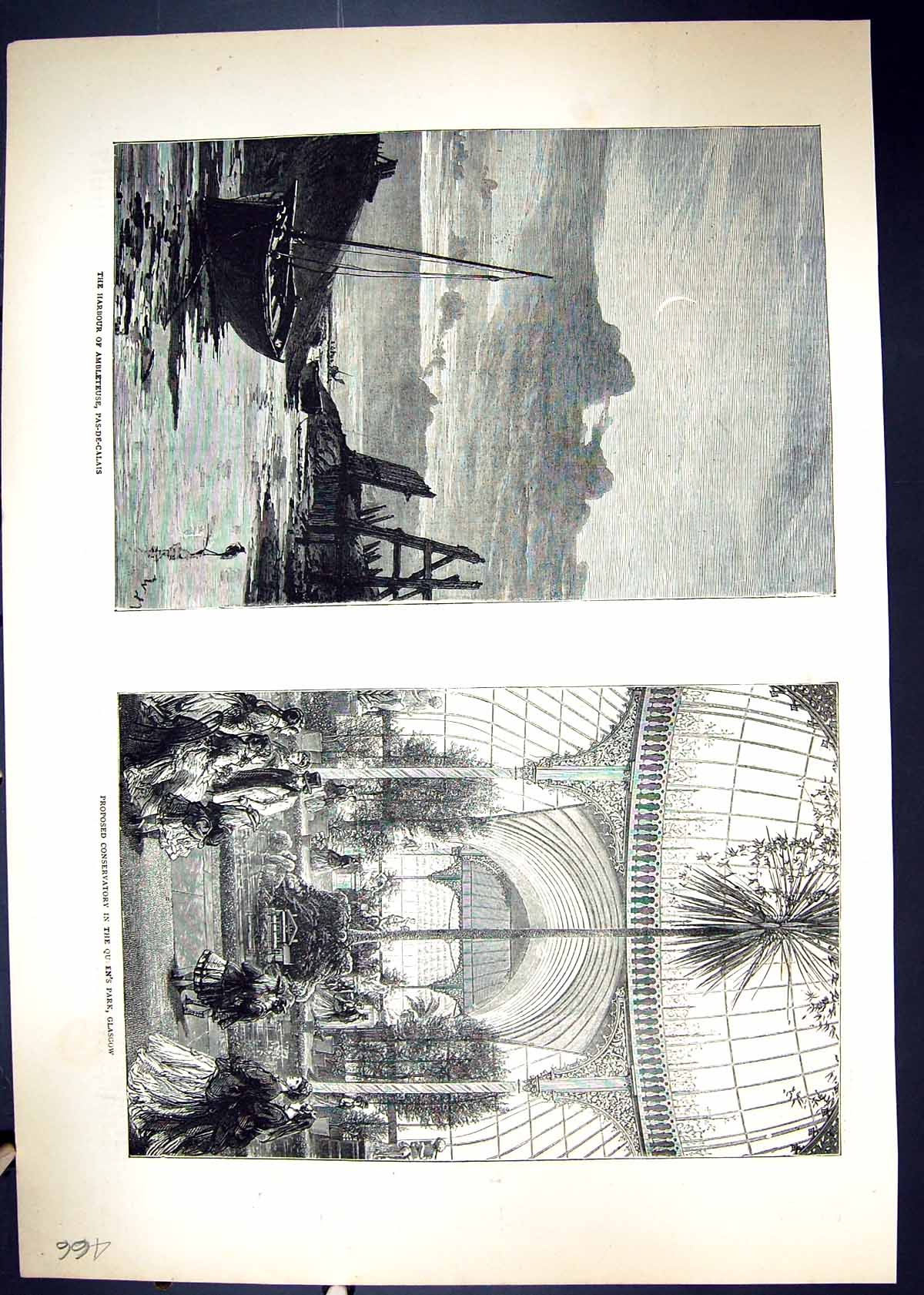 Old 1871 Harbour Ambleteuse Pas-De-Calais Conservatory Queen'S Park G Victorian