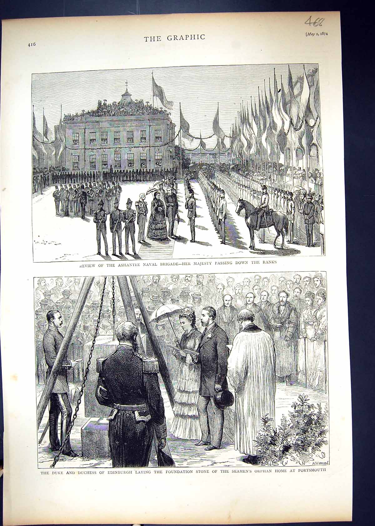Old 1874 Ashantee Naval Brigade Duke Edinburgh Foundation Seamen'S Or Victorian
