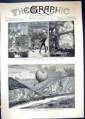 Old 1881 Fire Ring Theatre Vienna Balloon Accident Saladin Camptain T Victorian