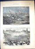 Antique Old Print 1871 Drawing Room Chiselhurst Match Makers East-End London