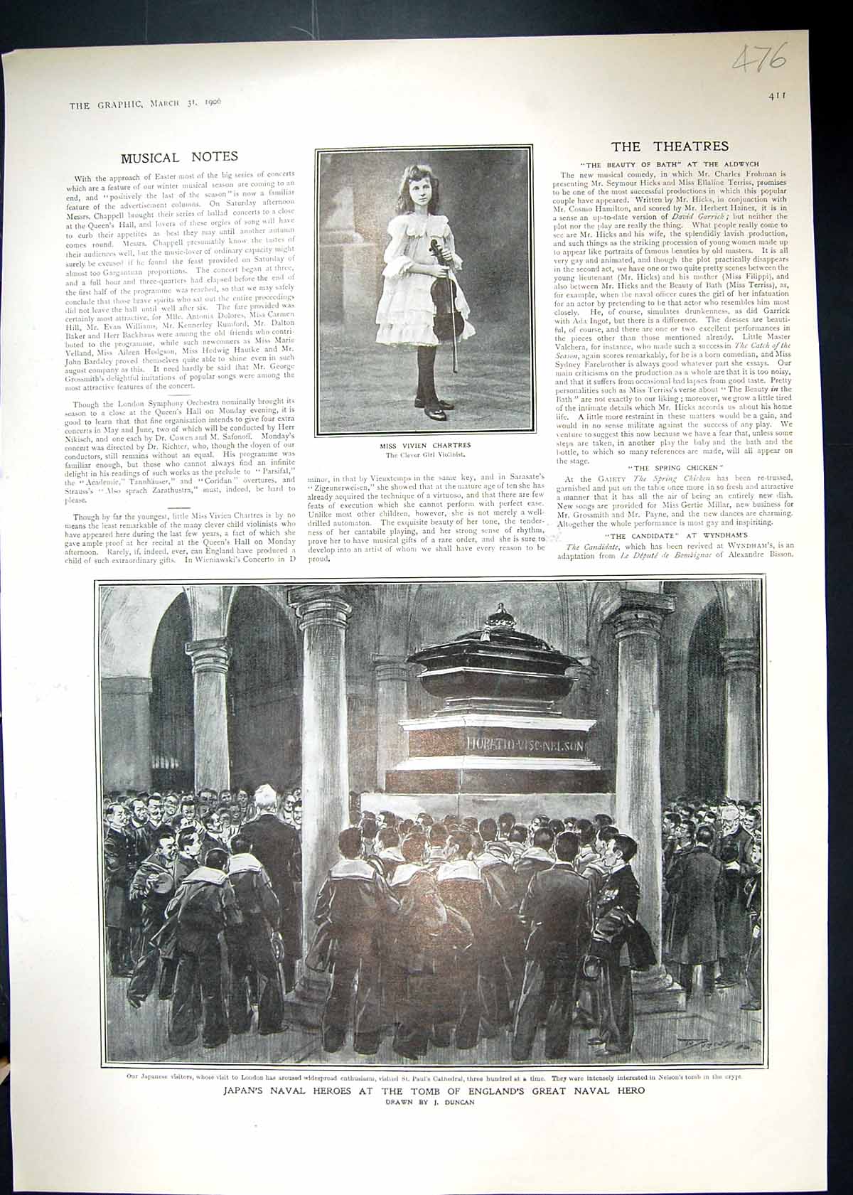 Old 1906 Vivien Chartres Japan Naval Heroes Tomb Nelson London Paul'S 20th