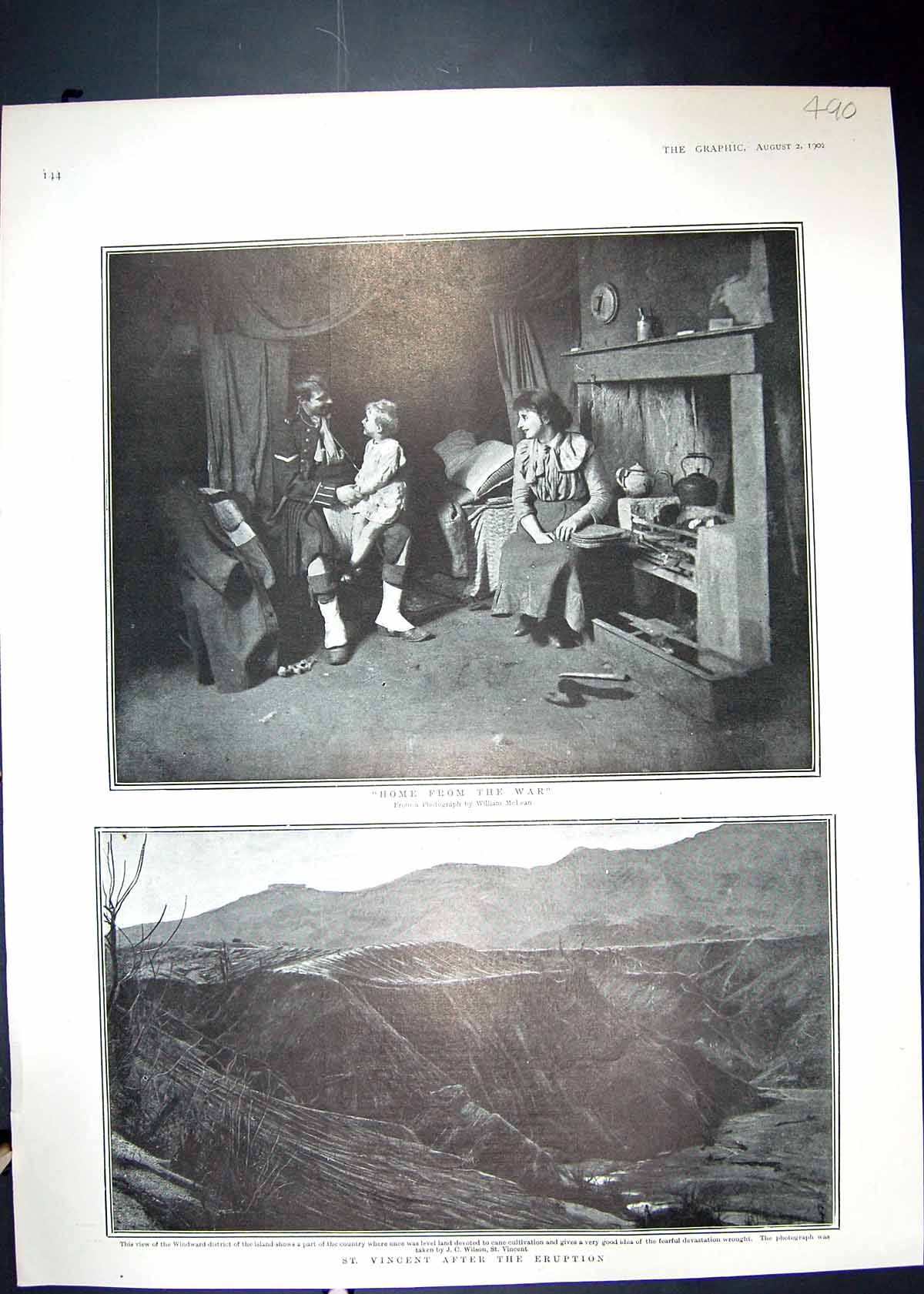 Old 1902 St. Vincent Volcano Eruption Sier Home War Ladies Fashion 20th