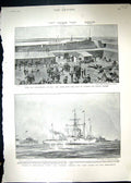 Old 1900 Bombardment Taku English Sailors Ships Algerine Iltis Ladies 20th