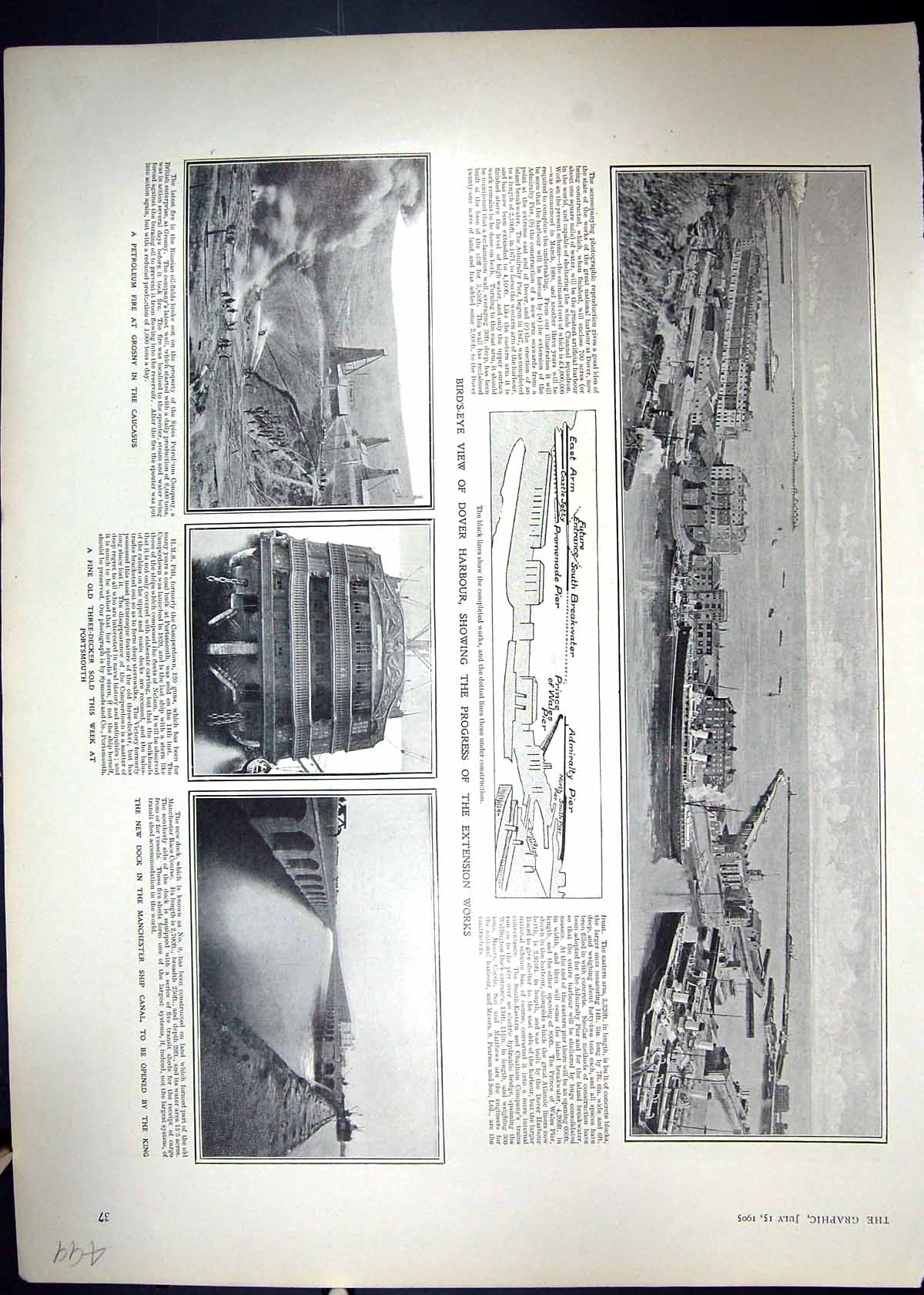 Old 1905 Dover Harbour Manchester Canal Fire Grosny Zoo Birds Allen C 20th
