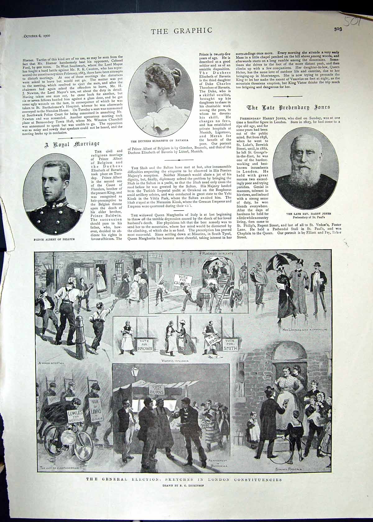 Old 1900 Duchess Bavaria Harry Jones Prince Belgium London ElectionsVictorian