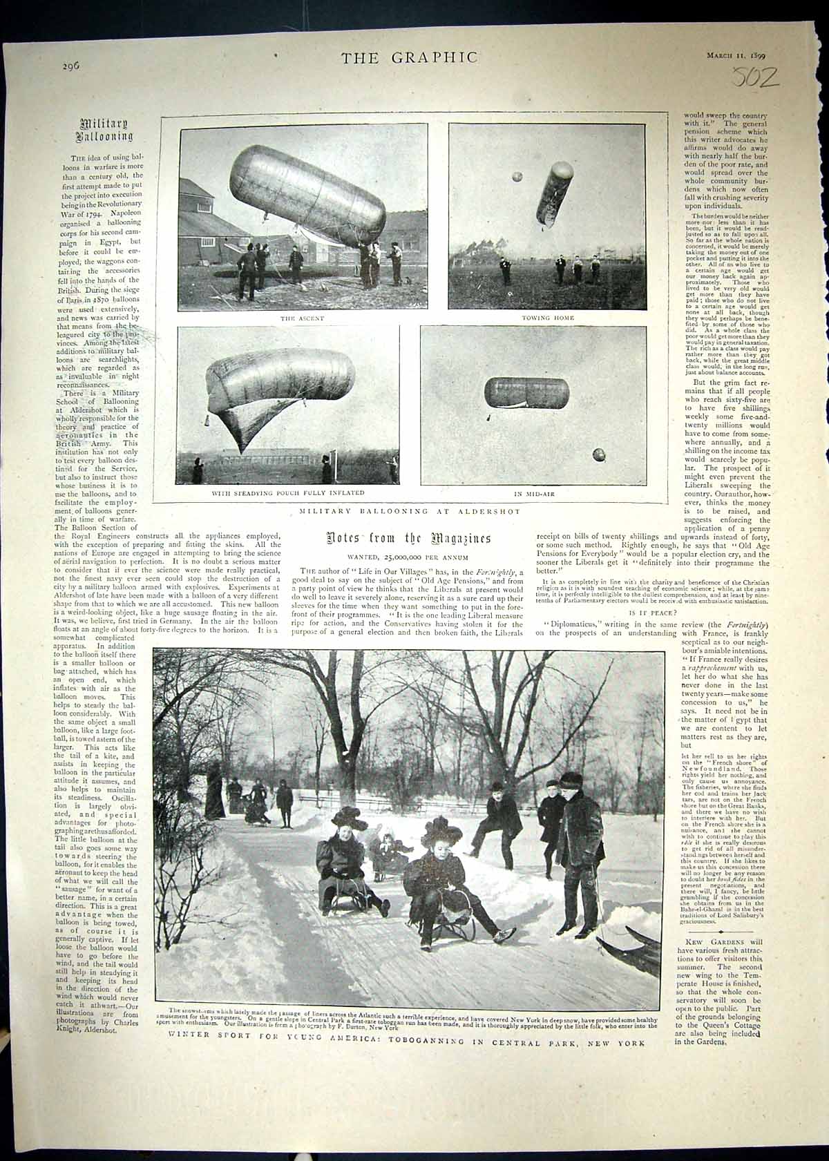 Old 1899 Military Ballooning Aldershot Toboganning New York War CookVictorian