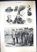 Old 1881 Balloon Lillie Bridge Richard Dacres Tower London River Tham 19th