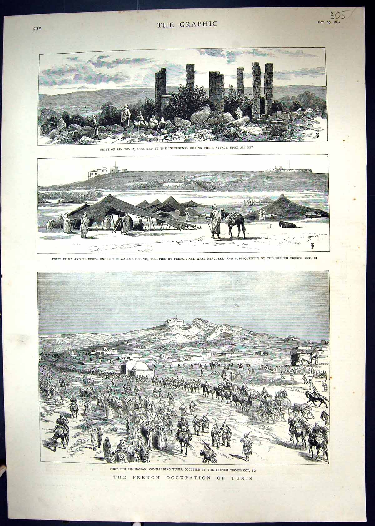 Old 1881 French Siers War Tunis Tonga Fort Filka Rebta Hassan CoopVictorian
