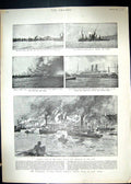 Old 1900 German Lloyd Dock New York Ships Fire Saale Bremen Maine Por 20th