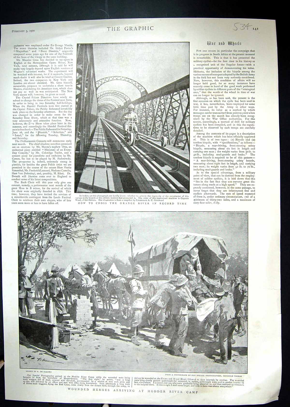 Old 1900 Bridge Orange River Modder Camp War Siers Body John RuskiVictorian