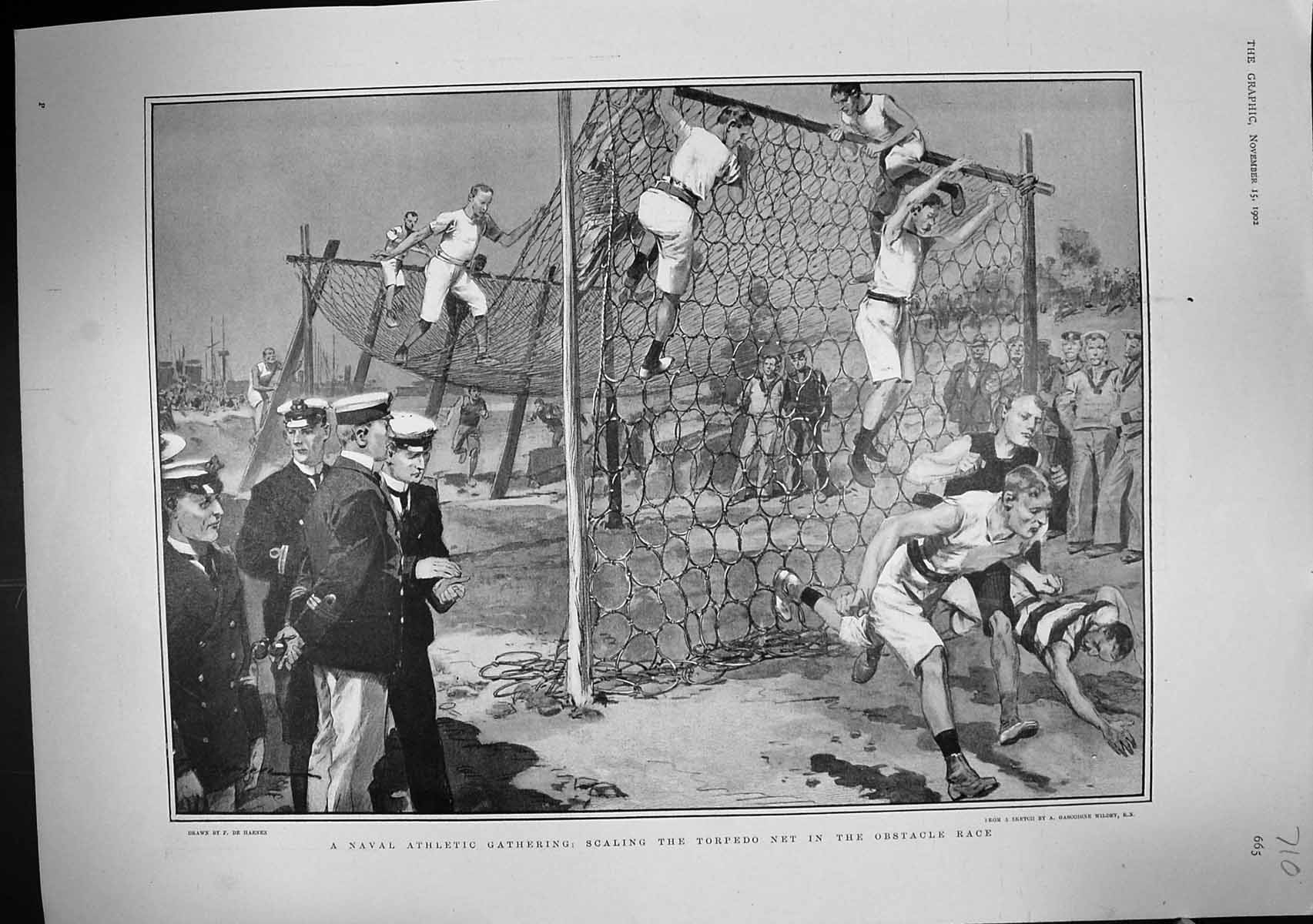 Old 1902 Athletics Navy Torpedo Net Obstacle Race King Edward Birthda 20th