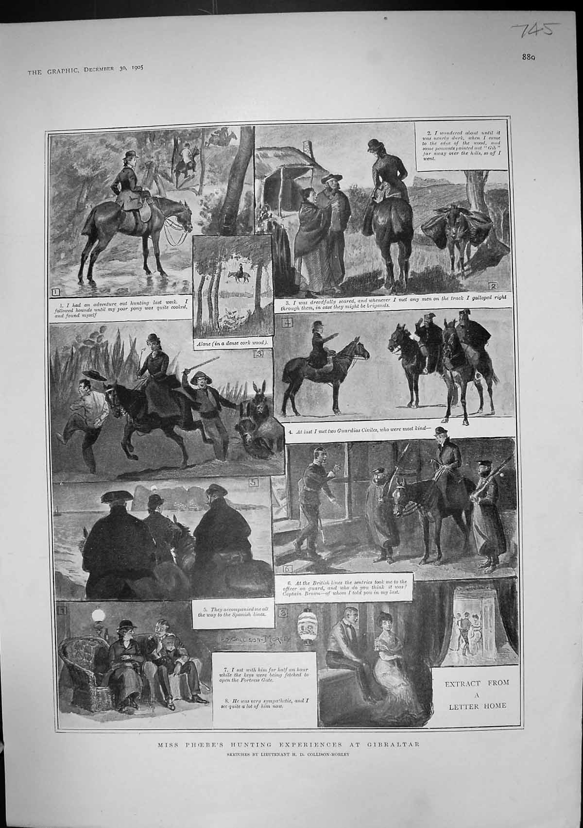 Old 1905 Phoebe Hunting Gibraltar Tashi Lama Tibet India General Saus 20th