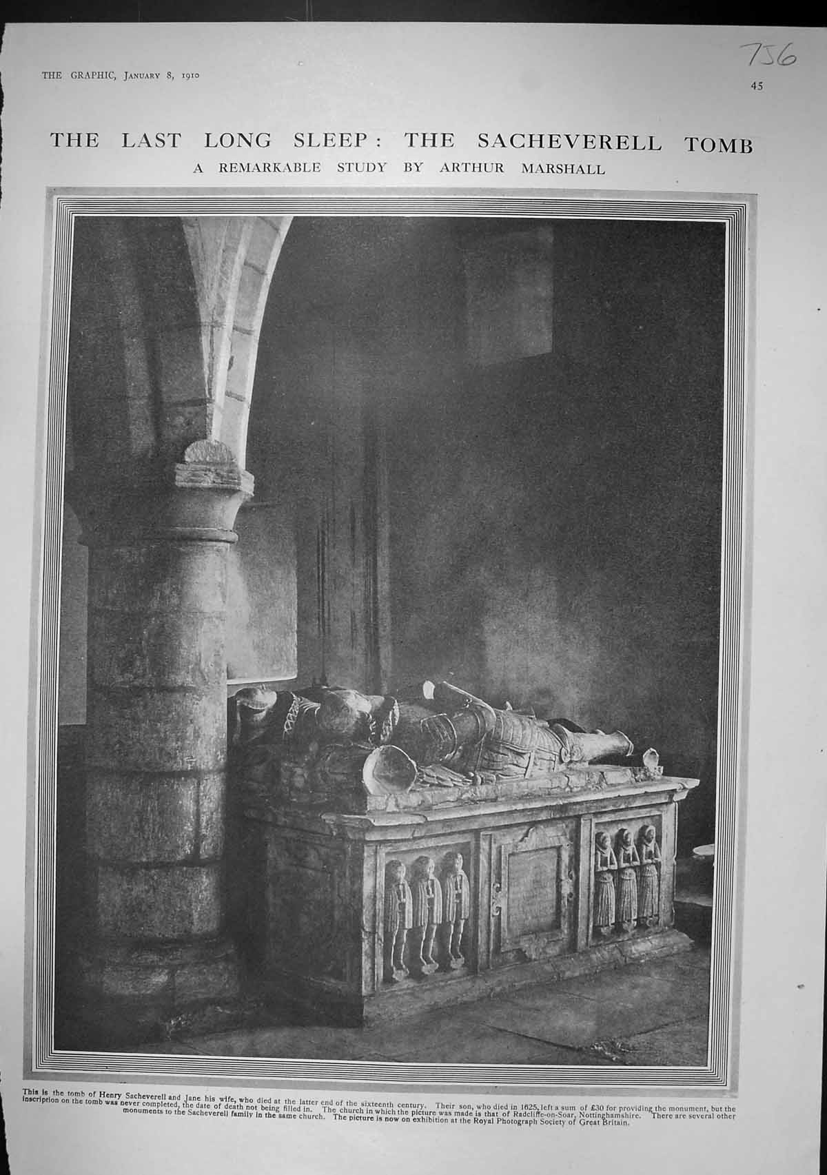 Old 1910 Tomb Henry Sacheverell Radcliffe-On-Soar Haslar Hospital Amb 20th
