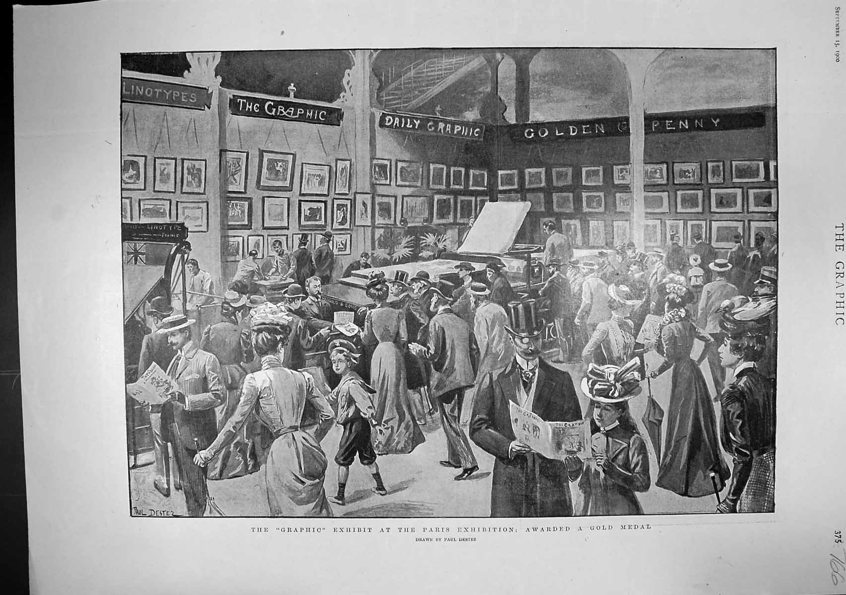 Antique Print 1900 Graphic Exhibit Paris Exhibition GMedal Boer Prisoners C