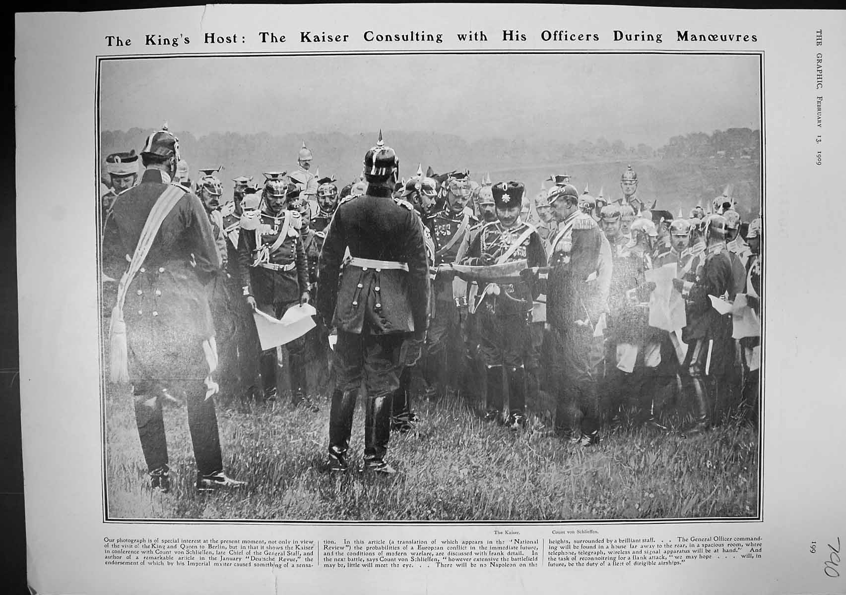 Antique Print 1909 Kaiser Germany Siers War Count Schlieffen Science Cancer